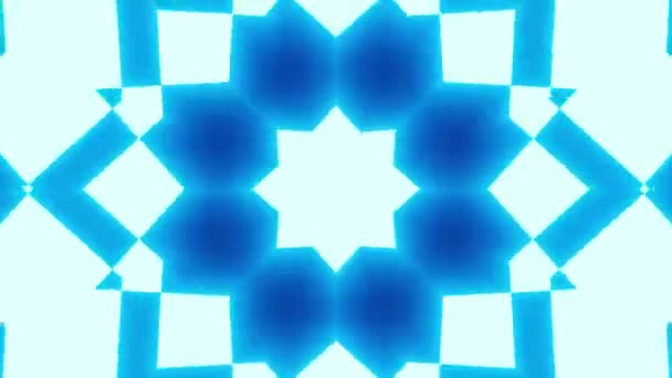創造的なデザインのための青い抽象的な背景 美しい万華鏡カード — ストック動画