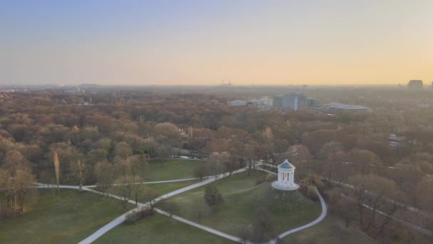 Luchtfoto Van Het Stadspark — Stockvideo