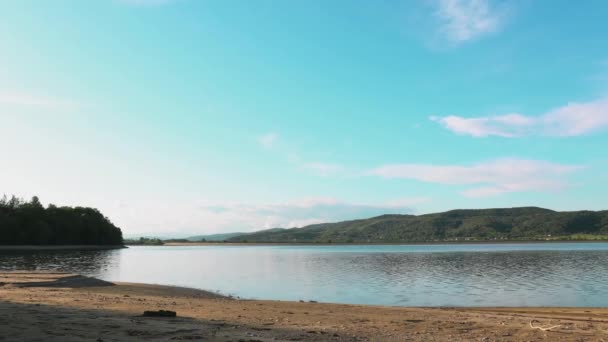 Beau Paysage Avec Lac Arrière Plan — Video