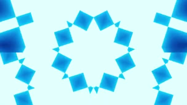 Abstract Blue White Background Beautiful Kaleidoscope Pattern — Stock Video