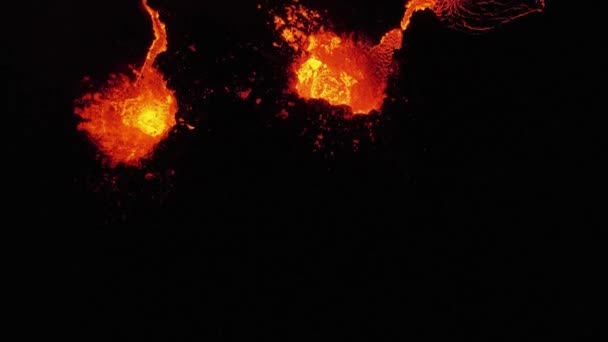 Imágenes Nocturnas Del Volcán Fagradalsfjall Islandia — Vídeos de Stock