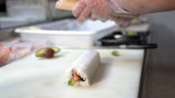 Processus Préparation Plat Sushi Asiatique — Video