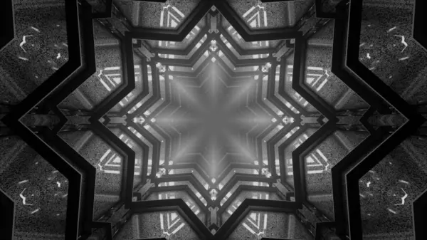 Рендеринг Футуристического Фона Геометрическими Фигурами Светодиодными Фонарями — стоковое фото