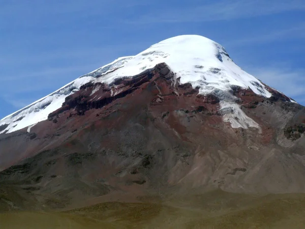 Glaciares Derritiéndose Pico Más Alto Ecuador Chimborazo — Foto de Stock