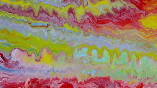 Ein Bunter Fluss Von Acrylfarbe — Stockvideo