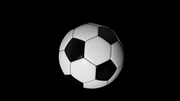 Soccer Ball Black Background — Stock Video