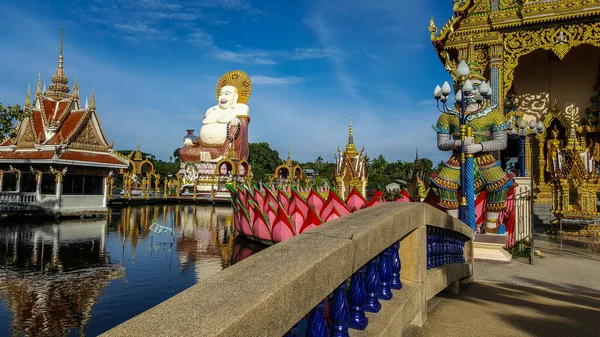 Plan Rapproché Temple Bouddhiste Wat Plai Laem Koh Samui Thaïlande — Photo