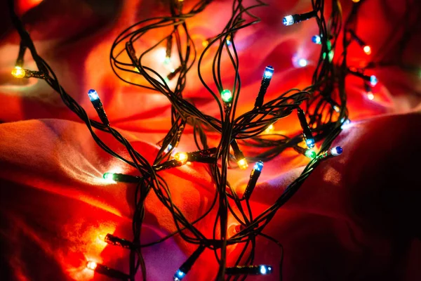 Primer Plano Coloridas Luces Navidad — Foto de Stock