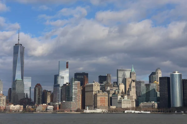 Battery Park New York Sous Ciel Nuageux — Photo