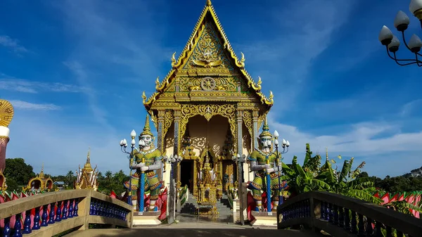 Zbliżenie Ujęcie Wat Plai Laem Buddyjski Rozciągacz Koh Samui Tajlandia — Zdjęcie stockowe