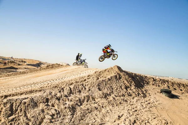 Duba United Arab Emirates Mrt 2021 Motorcross Riding Motor Zandbaan — Stockfoto