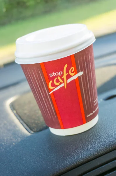 Poznan Poland Jun 2014 Cup Stop Cafe Coffee Car — Stock Photo, Image