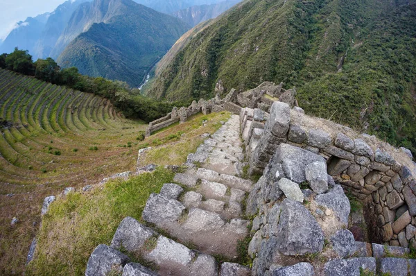 Die Malerischen Inka Ruinen Von Winay Wayna Inka Trail Nach — Stockfoto