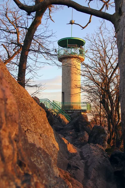 Uma Vista Para Torre Vigia Babi Lom Durante Pôr Sol — Fotografia de Stock