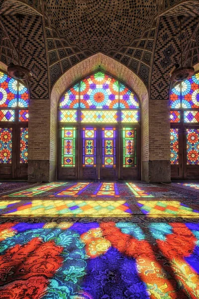 Mezquita Nasir Mulk Shiraz Irán También Conocida Como Mezquita Rosa — Foto de Stock