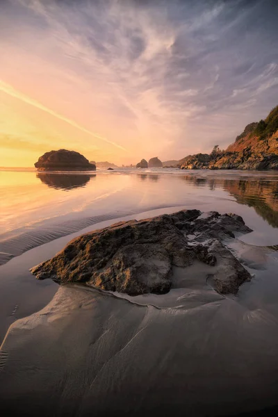 Vertical Shot Beach Sunset Northern California Usa — Stock Photo, Image