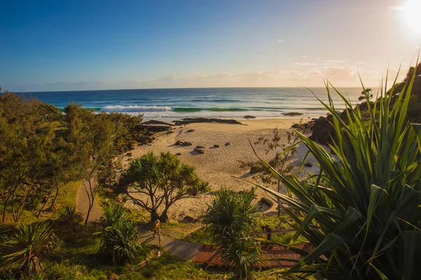 Foto Salida Del Sol Playa Costa Oro Australia — Foto de Stock