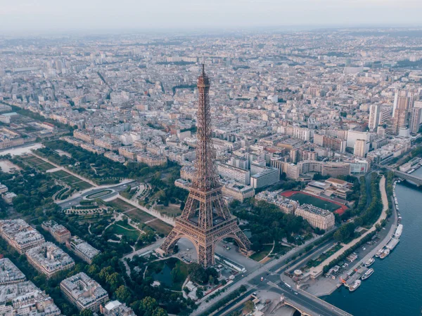 Una Vista Aerea Del Paesaggio Urbano Parigi Con Iconica Torre — Foto Stock