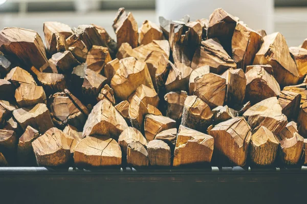 Pile Chopped Birch Firewood — Stock Photo, Image