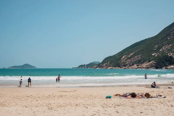 Hong China Abr 2021 Tenha Umas Férias Relaxantes Praia — Fotografia de Stock