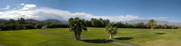 Vista Panorâmica Sobre Campo Golfe Verde Deserto Parque Nacional Vale — Fotografia de Stock