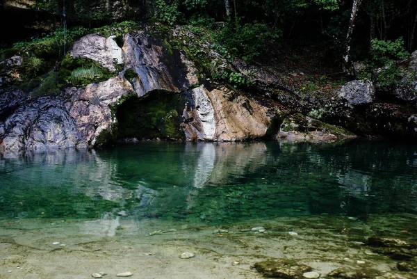 Magnifique Paysage Eau Vitreuse Dans Parc National Triglav Slovénie — Photo