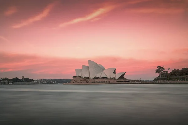 Opéra Sydney Rayonnant Coucher Soleil — Photo