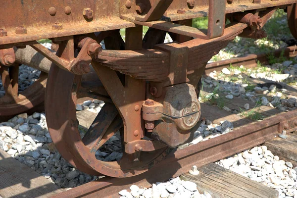 Ancien Train Dans Une Gare Abandonnée Pièces Vieux Wagon Vieux — Photo