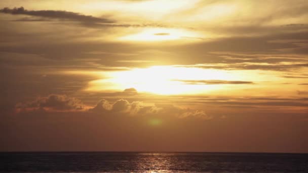 Vacker Solnedgång Över Havet — Stockvideo