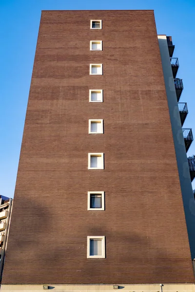 Eine Flache Aufnahme Einer Modernen Hauswand Und Eines Fensters Vor — Stockfoto