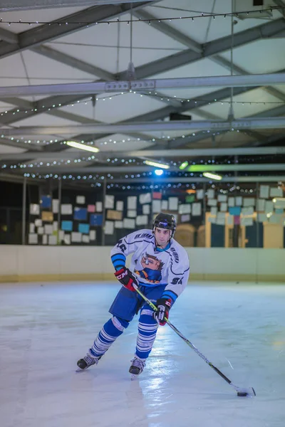 Domzale Slovenia Февраля 2019 Года Профессиональный Хоккеист Время Дриблинга Скейт — стоковое фото