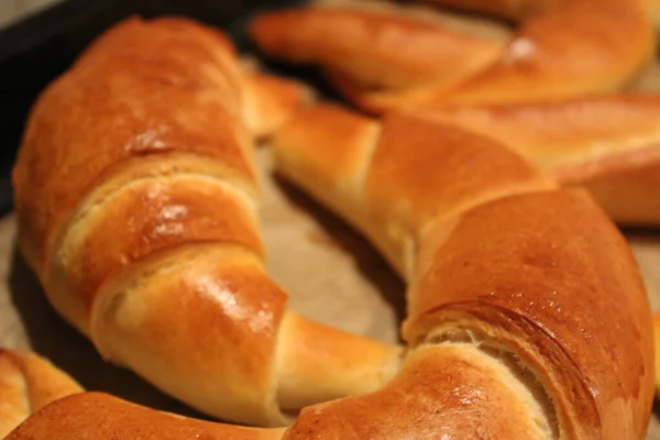 Primo Piano Crescent Rolls Fatti Casa — Foto Stock