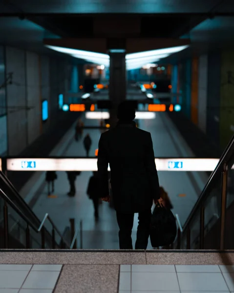 Uma Bela Foto Uma Estação Metrô Frankfurt — Fotografia de Stock