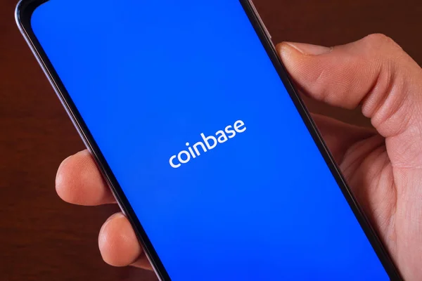 Santa Maria Capua Vetere Italien April 2021 Coinbase App Auf — Stockfoto