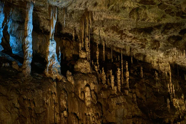 Formações Calcário Dentro Das Cavernas Macocha República Checa — Fotografia de Stock