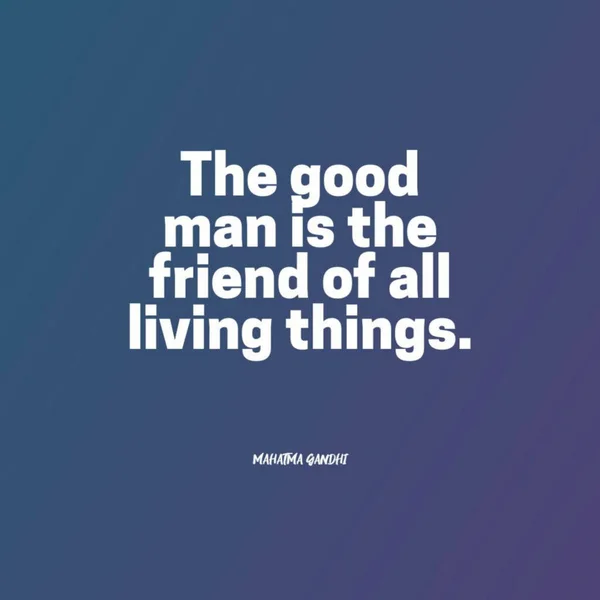 Een Citaat Van Mahatma Gandhi Good Man Friend All Living — Stockfoto