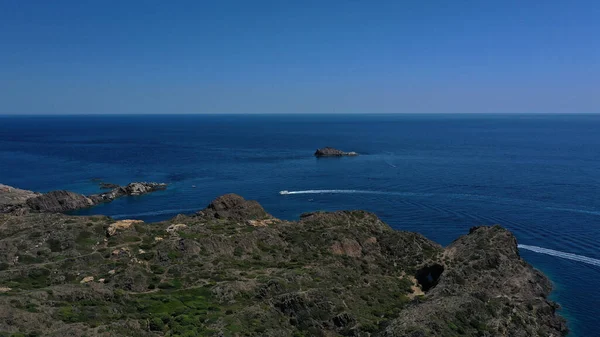 Вид Воздуха Мыс Cap Creus Голубым Небом Испании — стоковое фото
