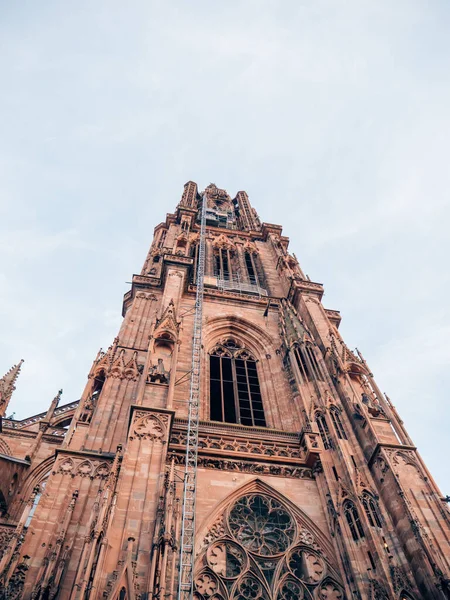 Uma Vista Fascinante Uma Catedrale Notre Dame Strasbourg Alsácia França — Fotografia de Stock