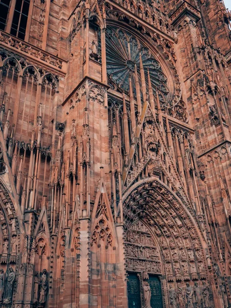 Ein Faszinierender Blick Auf Die Kathedrale Notre Dame Strasbourg Elsass — Stockfoto