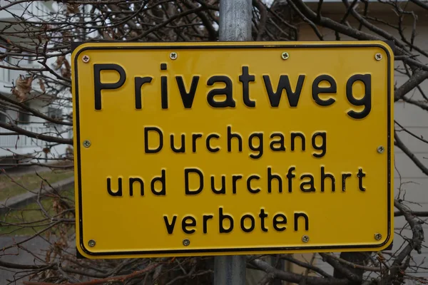 Closeup Shot Prohibition Sign German — Stock Photo, Image