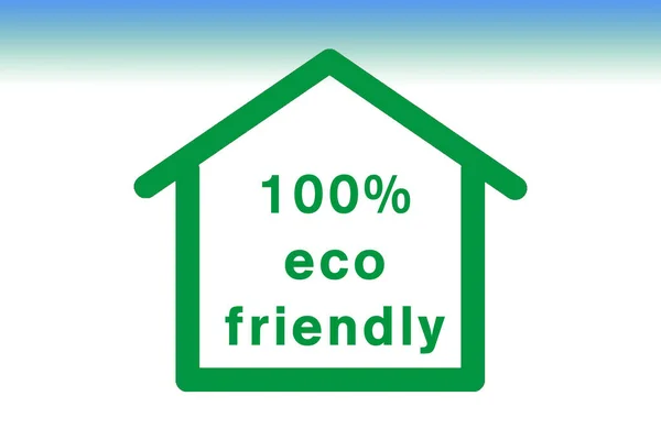 空白背景上的生态友好型房屋图标 — 图库照片