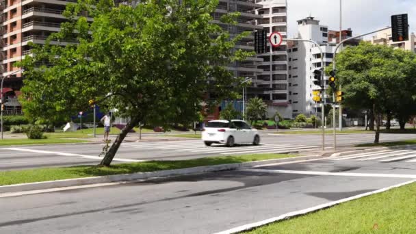 Vista Tráfego Estradas Cidade Grande Dia Ensolarado Lapso Tempo — Vídeo de Stock