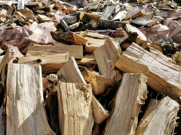 Die Vorbereitung Des Brennholzes Für Den Winter Brennholzstapel Wald — Stockfoto