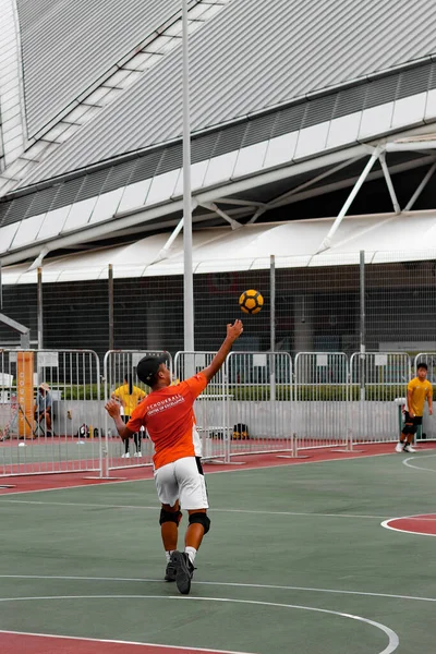 Singapore Singapore Mar 2021 Egy Iskolai Fiú Tchoukball Csapat Visel — Stock Fotó