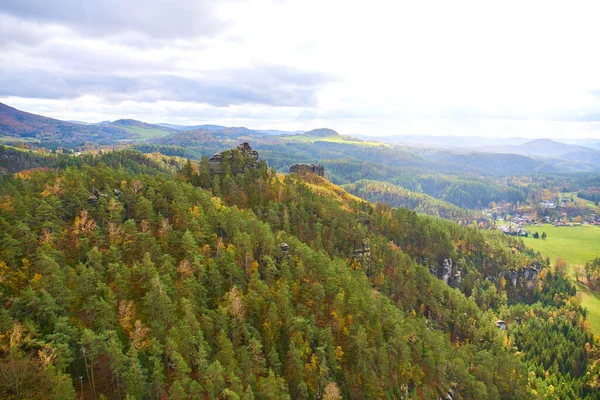 Vista Outonal Mariina Vyhlidka Parque Natural Boêmia Suíça — Fotografia de Stock