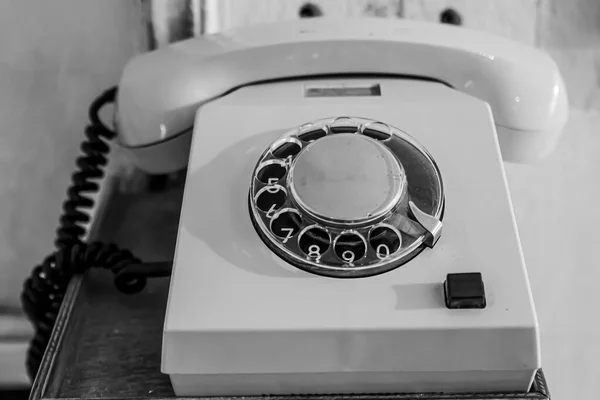 Ένα Γκρι Πλάνο Ενός Παλιού Περιστροφικού Τηλεφώνου — Φωτογραφία Αρχείου