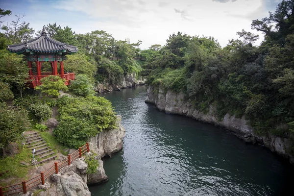 Ein Schöner Blick Auf Den Koreanischen Pavillon Fluss Jeju Island — Stockfoto