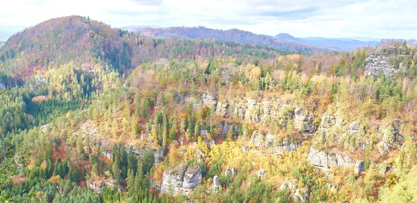 Осенний Вид Марину Выхлидку Природном Парке Чешской Швейцарии — стоковое фото