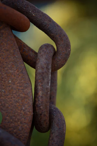 Detailní Záběr Kovového Řetězu Pozadí — Stock fotografie