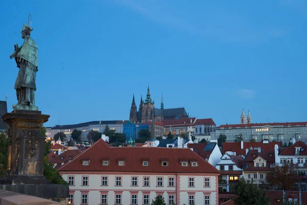 Lever Soleil Pont Charles Dans Vieille Ville Prague — Photo